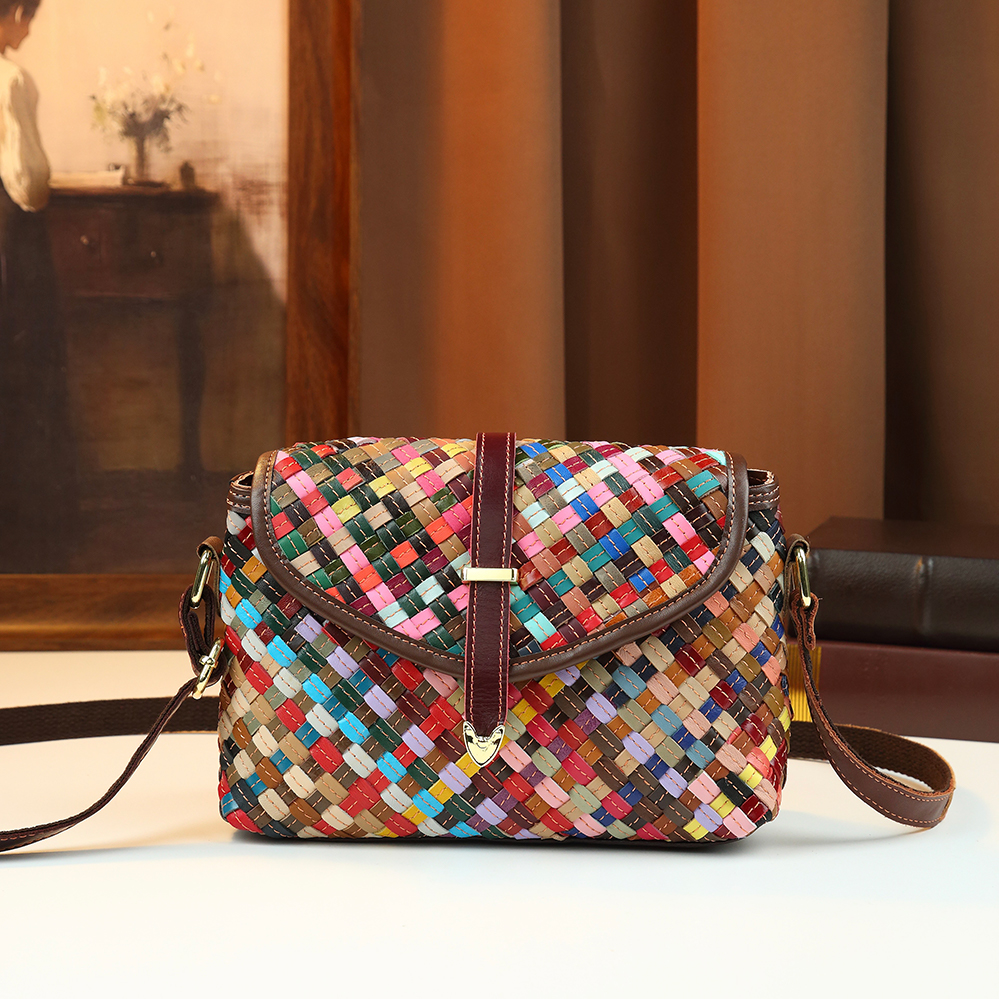 Ethnic Boho Fashion - Crossbody bag Bohemian rainbow woven bag