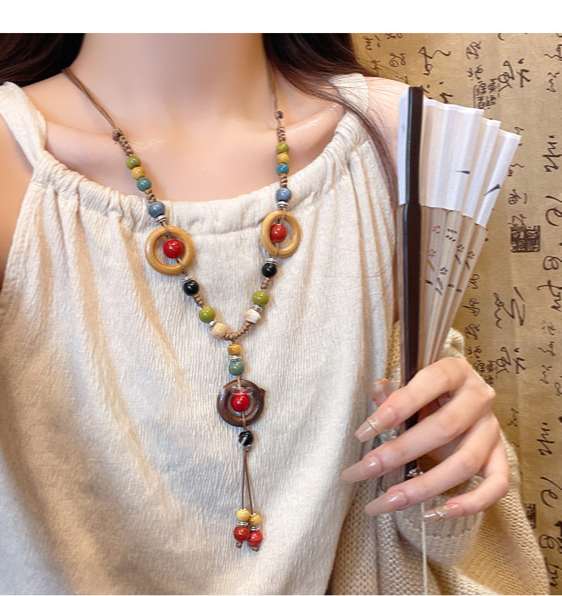 Ethnic Boho Fashion - Vintage Bohemian colored bead decoration, ceramic