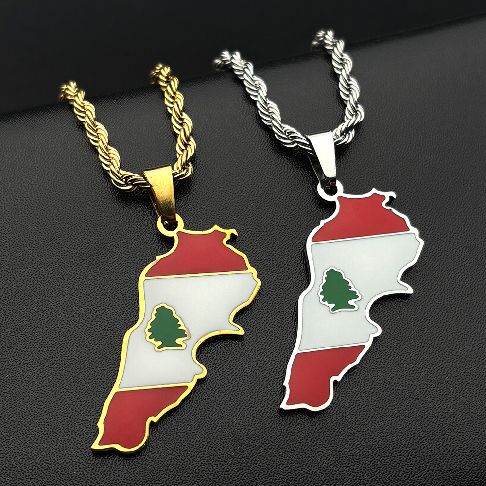 Lebanon Country Map Flag Penda - Ethnic Fashion Show ulasan dan harga