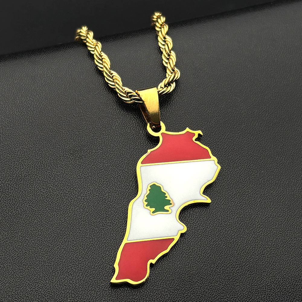 Lebanon Country Map Flag Penda - Ethnic Fashion Show ulasan dan harga