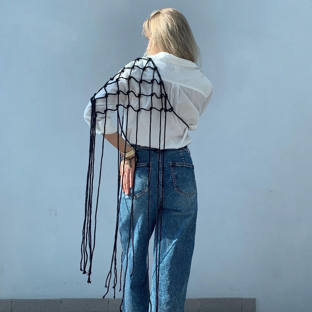Bohemian Hollow Net Tassel Sca - Ethnic Fashion House ulasan dan harga