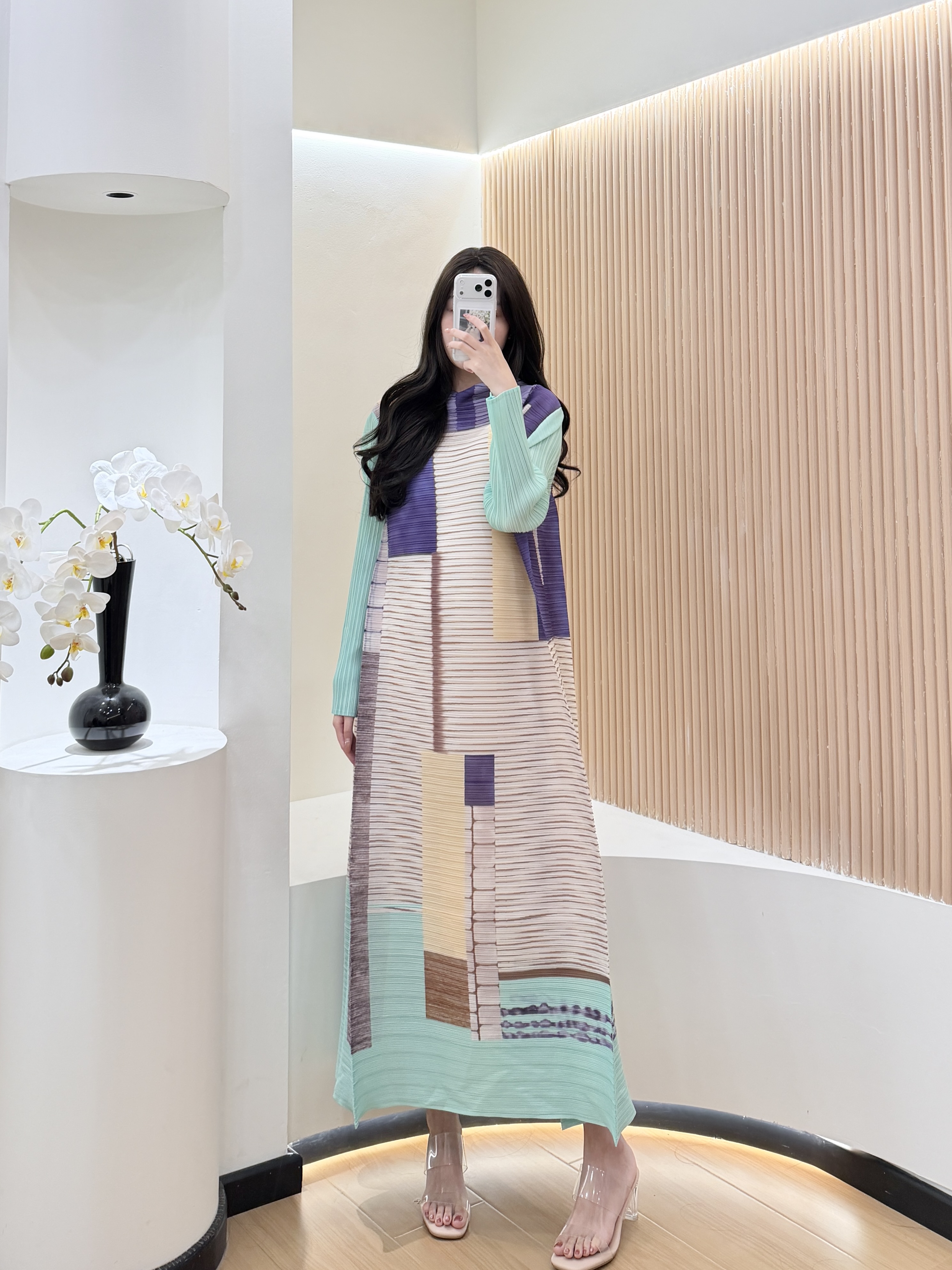 Abaya Mint Green Geometric Pri - Abaya Modest Wear ulasan dan harga