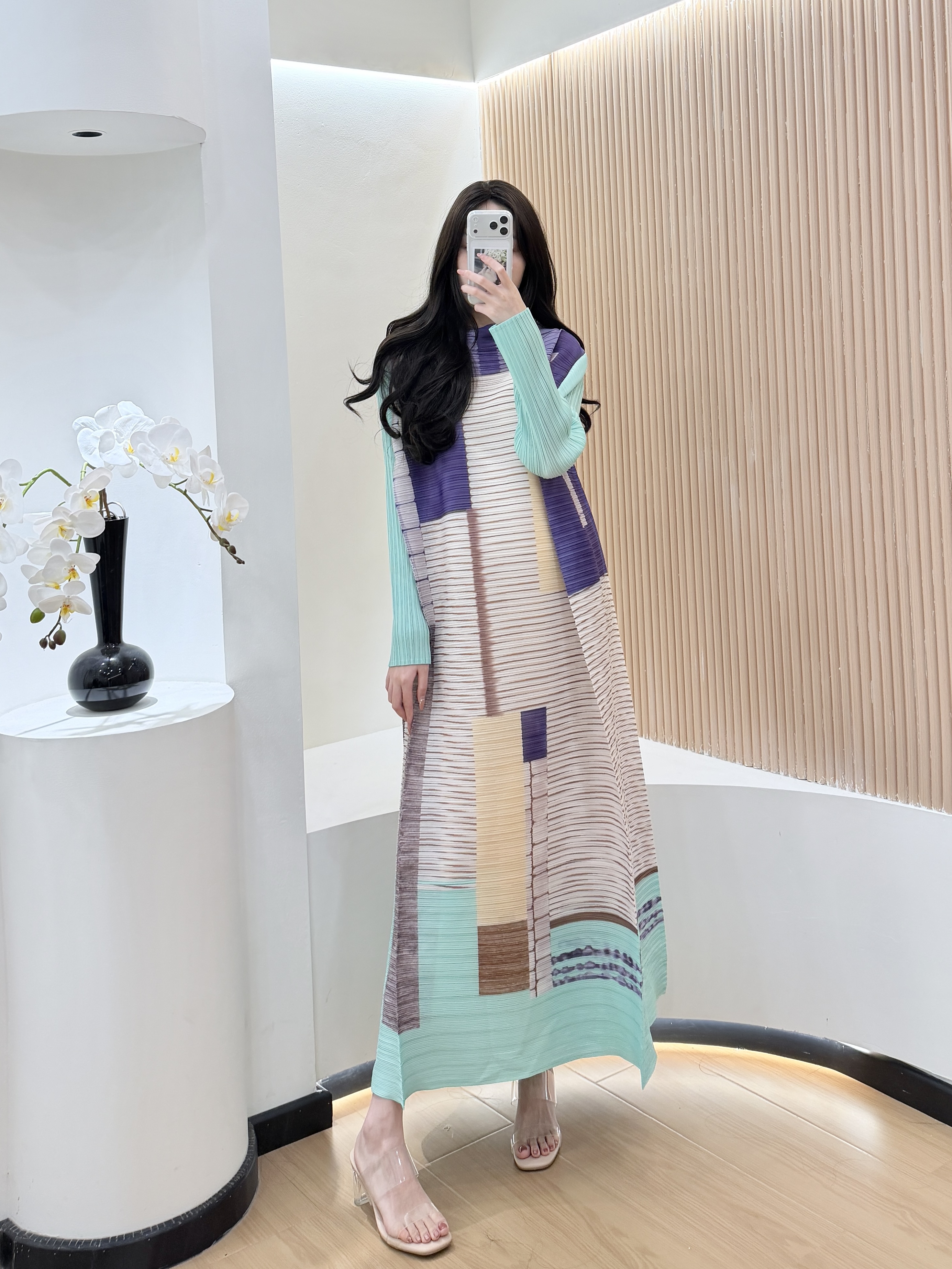 Abaya Mint Green Geometric Pri - Abaya Modest Wear ulasan dan harga