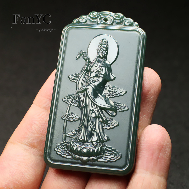 Natural Hetian Jade Qingyu Gua - Ethnic Fashion For Men ulasan dan harga