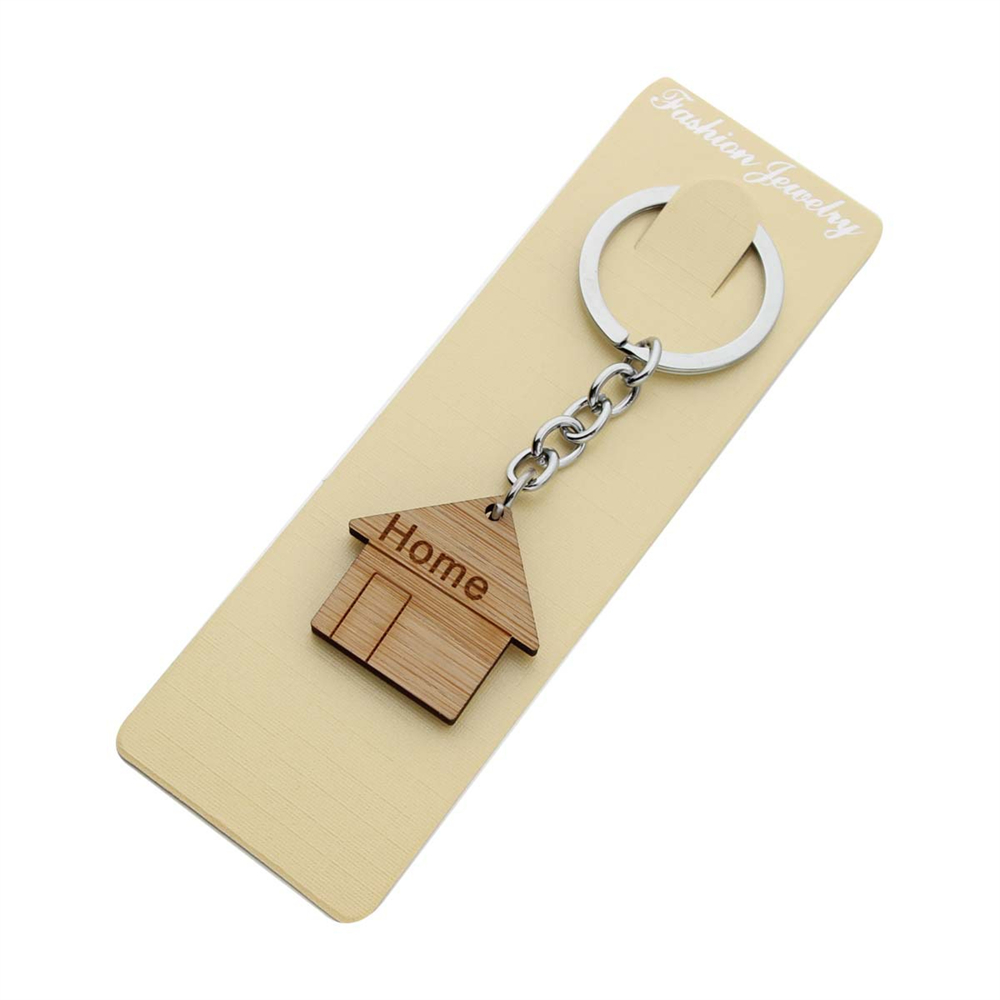 Fashion Wooden House Key Chain - Ethnic Fashion House ulasan dan harga