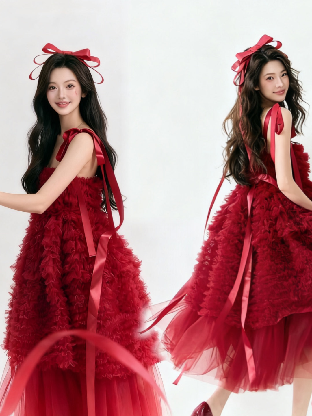 Red Tulle Skirt Artistic Birth - Ethnic Fashion Photography ulasan dan harga