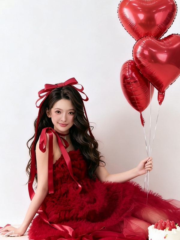 Red Tulle Skirt Artistic Birth - Ethnic Fashion Photography ulasan dan harga
