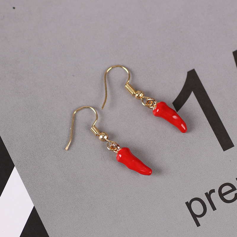 Cute Red Pepper Earrings Pendi - Ethnic Fashion Sale ulasan dan harga