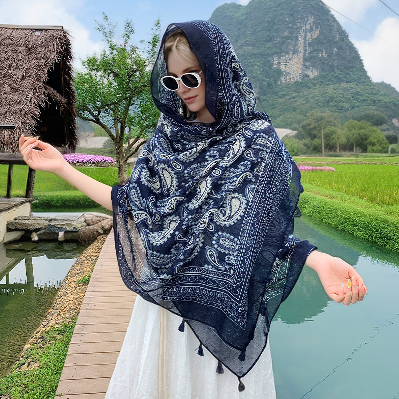 Women Vintage Paisley Scarf Bo - Ethnic Boho Fashion ulasan dan harga