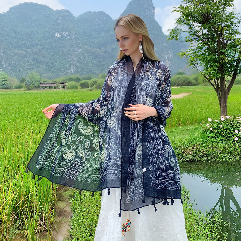 Women Vintage Paisley Scarf Bo - Ethnic Boho Fashion ulasan dan harga
