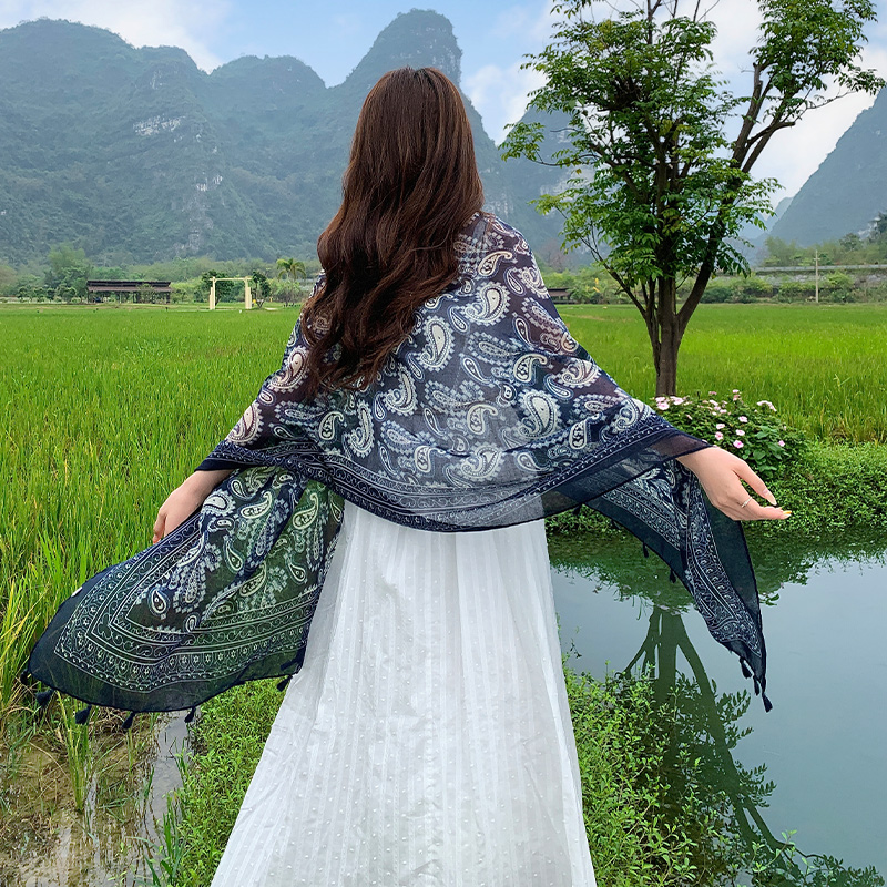 Women Vintage Paisley Scarf Bo - Ethnic Boho Fashion ulasan dan harga