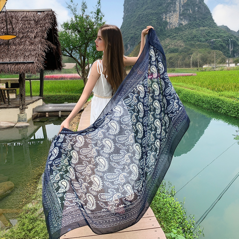 Women Vintage Paisley Scarf Bo - Ethnic Boho Fashion ulasan dan harga