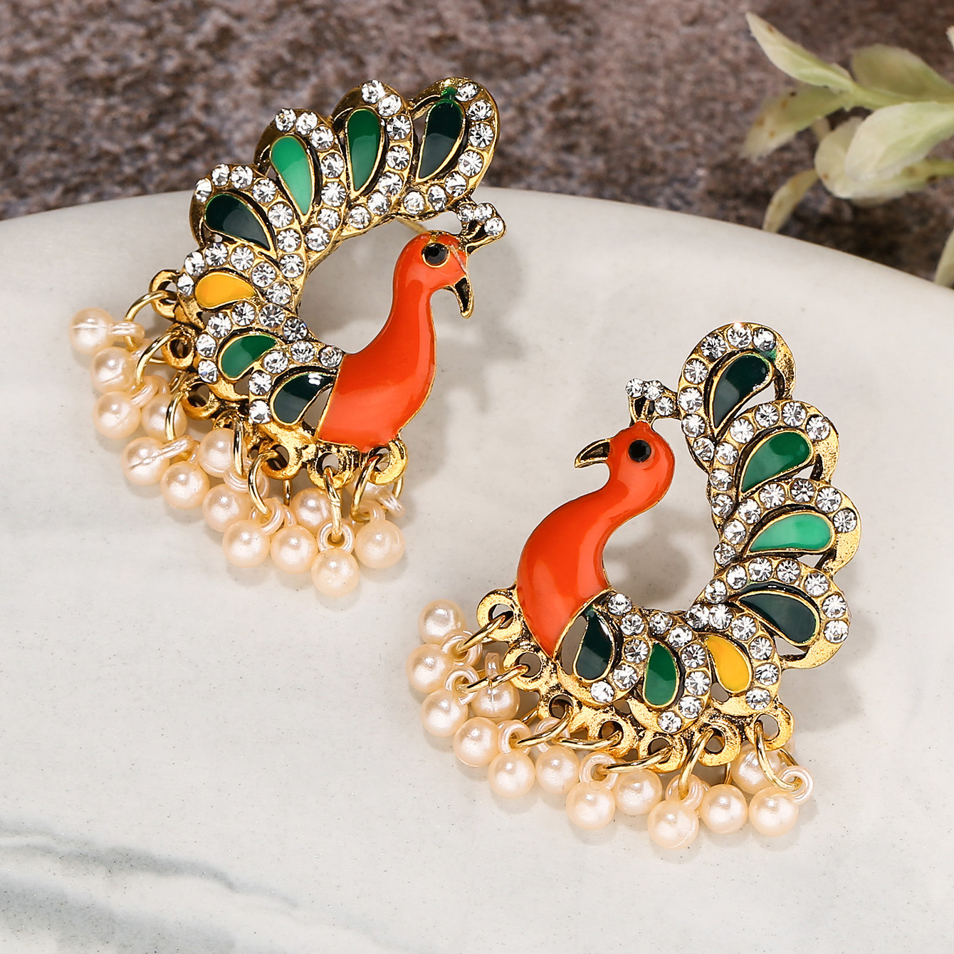 Cross-border earrings, peacock - Ethnic Fashion Sale ulasan dan harga
