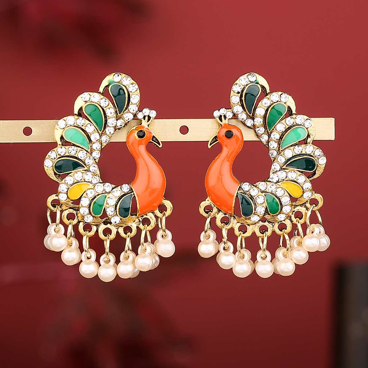 Cross-border earrings, peacock - Ethnic Fashion Sale ulasan dan harga