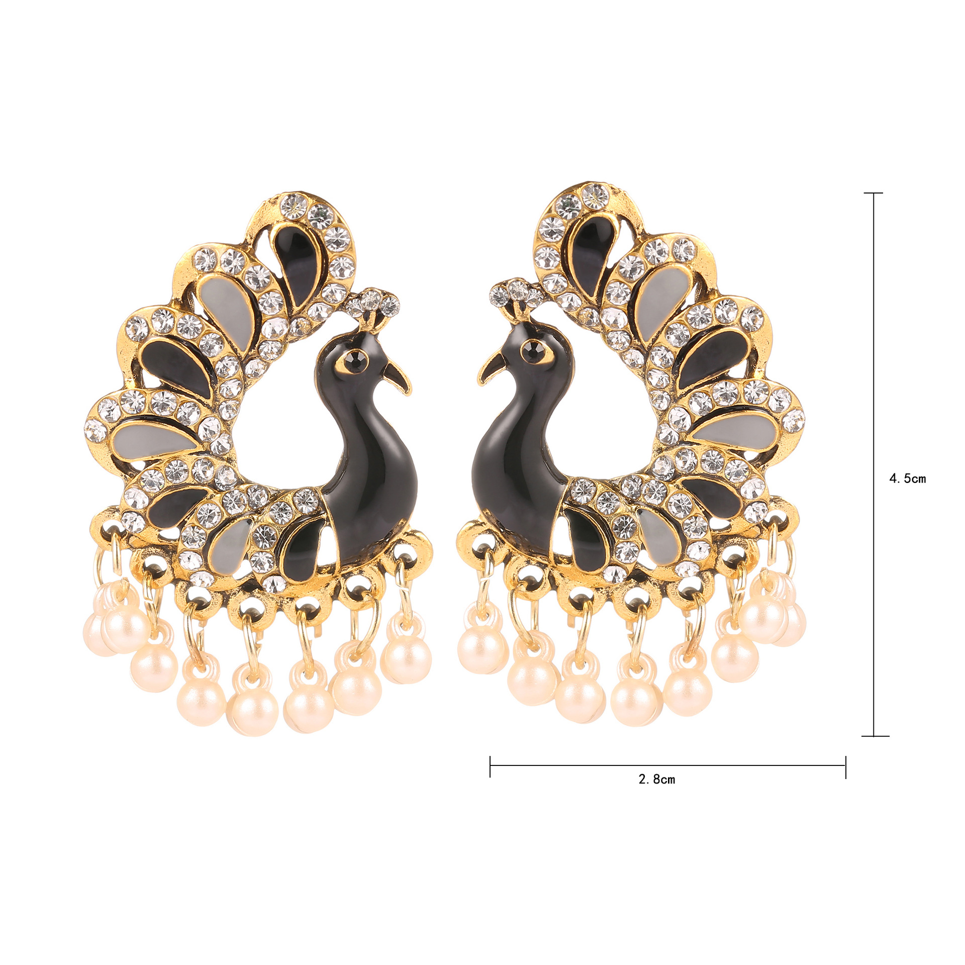 Cross-border earrings, peacock - Ethnic Fashion Sale ulasan dan harga