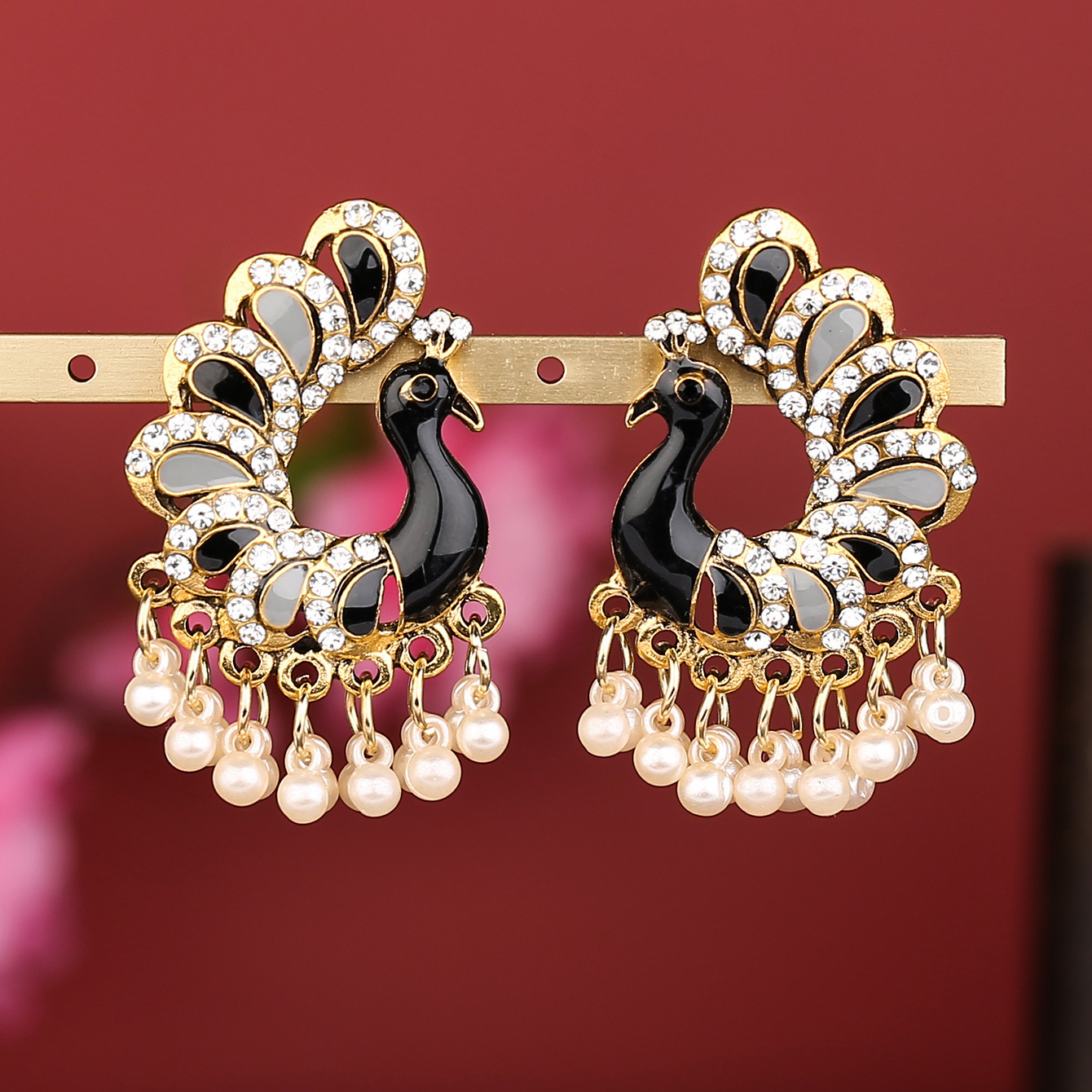 Cross-border earrings, peacock - Ethnic Fashion Sale ulasan dan harga