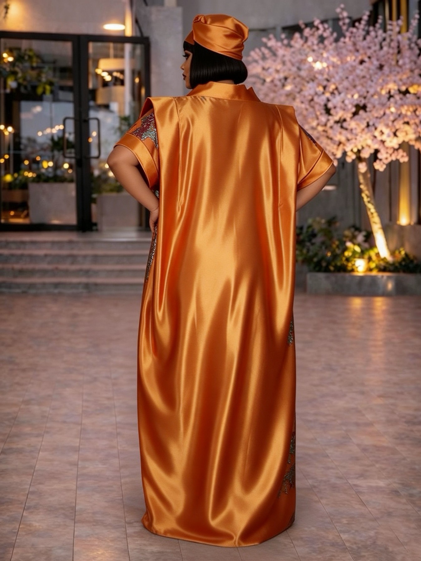 Luxury Jacquard Satin Abaya Dr - Abaya Modest Wear ulasan dan harga
